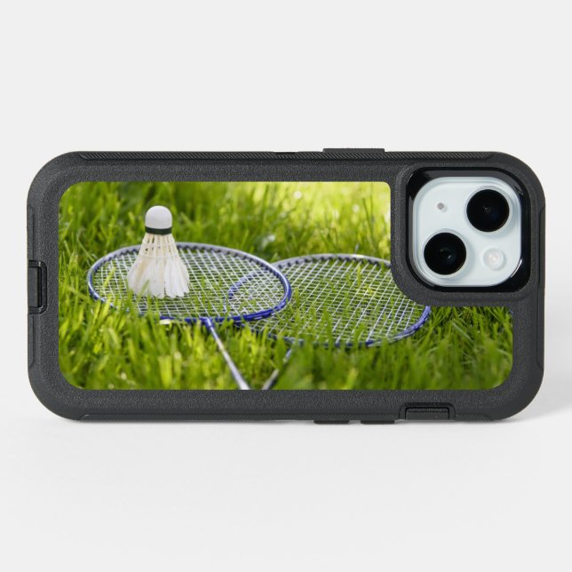 Badminton Set to Go iPhone 15 Case (Back Horizontal)