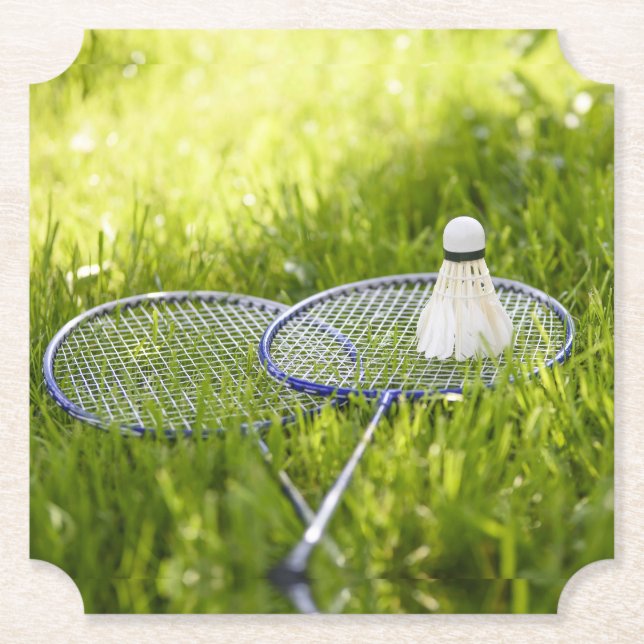 Badminton Set to Go Paper Coaster (Front)