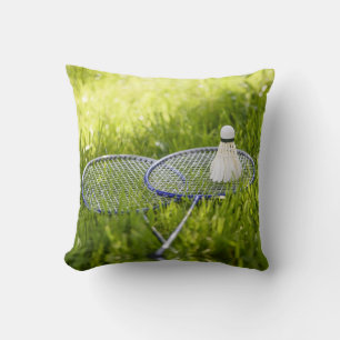 Badminton Set to Go Throw Pillow
