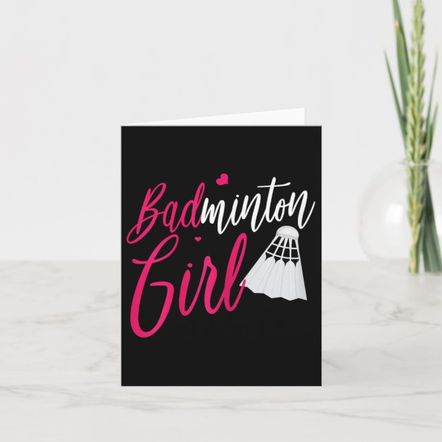 Badminton Shirt Badminton Girl Funny Badminton Pla Card (Front)