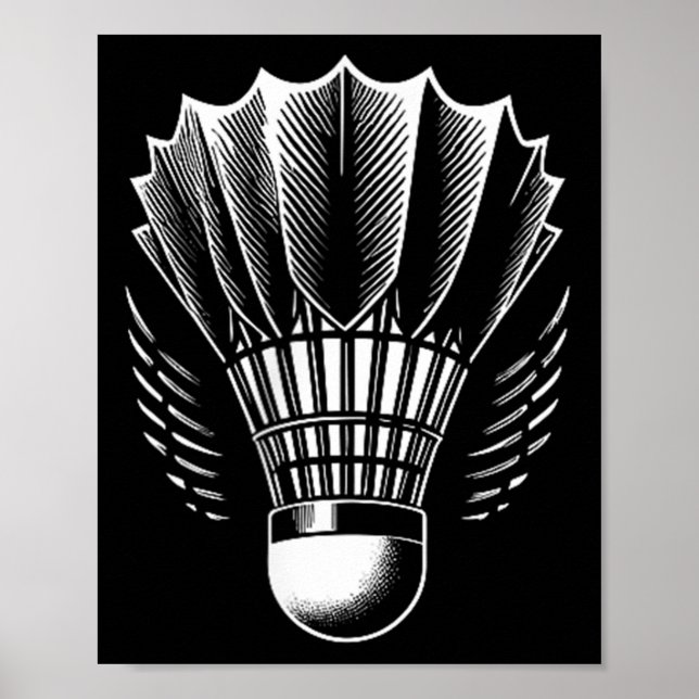 Badminton Shuttle Badminton Lover Minimalist  Poster (Front)
