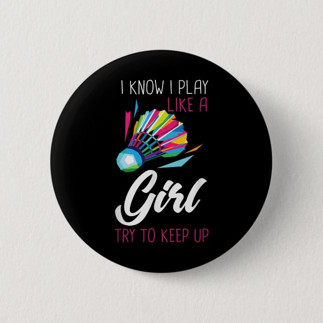 Badminton Shuttle Badminton Player Ball Sport Smas Button (Front)