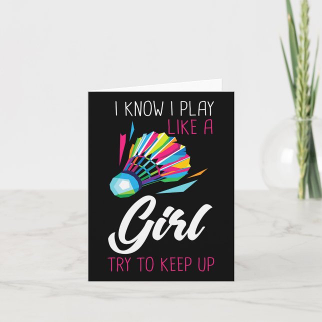 Badminton Shuttle Badminton Player Ball Sport Smas Card (Front)