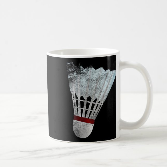 Badminton Shuttle Birdie Tee Shirt Player Gift Ide Coffee Mug (Right)