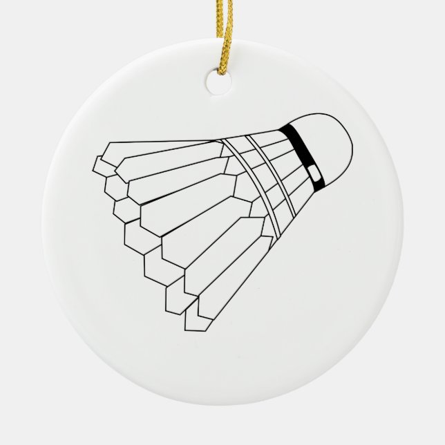 Badminton Shuttle Ceramic Ornament (Front)