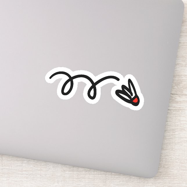 Badminton shuttle contour vinyl sticker (Detail)