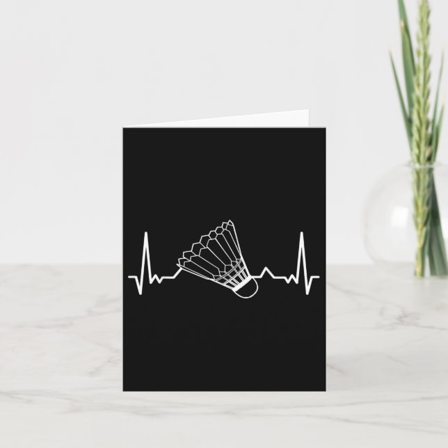 Badminton Shuttle Court Game Sport Heartbeat Badmi Card (Front)