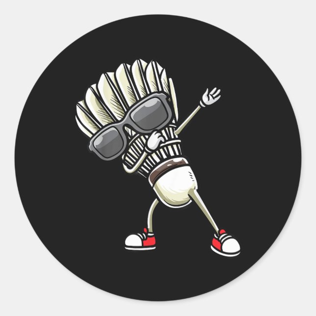 Badminton Shuttle Dancing  Classic Round Sticker (Front)