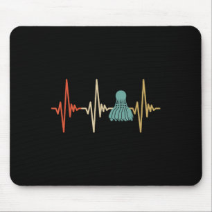 Badminton Shuttle Heartbeat Retro Vintage For Wome Mouse Pad