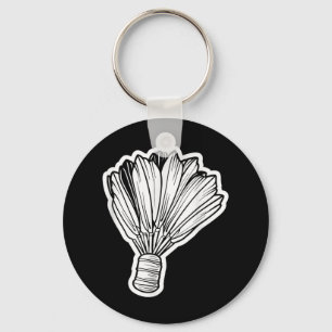 Badminton Shuttle Line Art Keychain