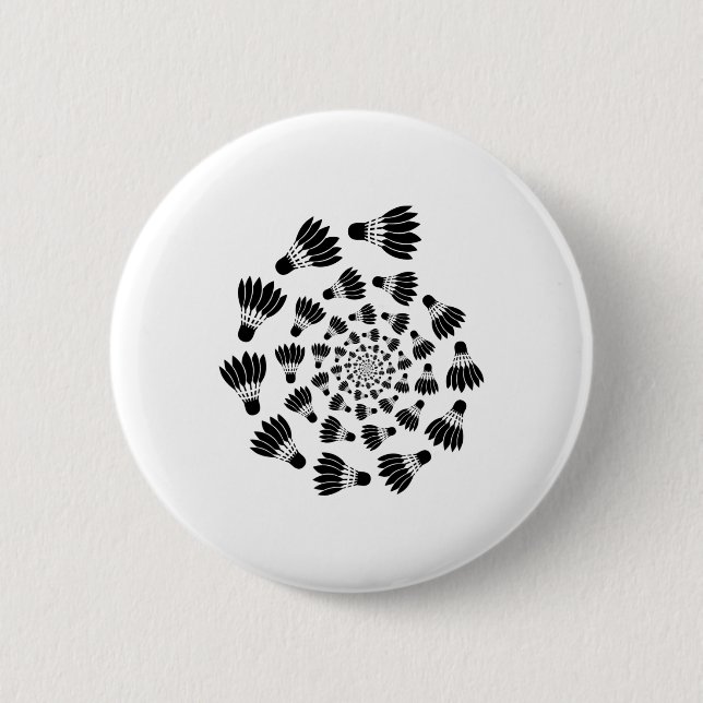 Badminton Shuttle Love Team Player Coach  Button (Front)