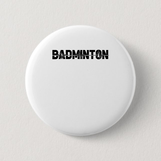 Badminton Shuttle Player - Team Racquet Ekg Heartb Button (Front)