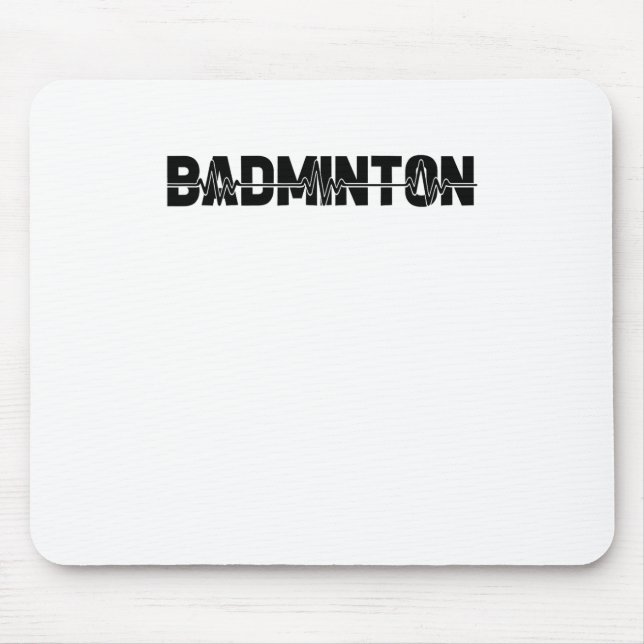 Badminton Shuttle Player - Team Racquet Ekg Heartb Mouse Pad (Front)