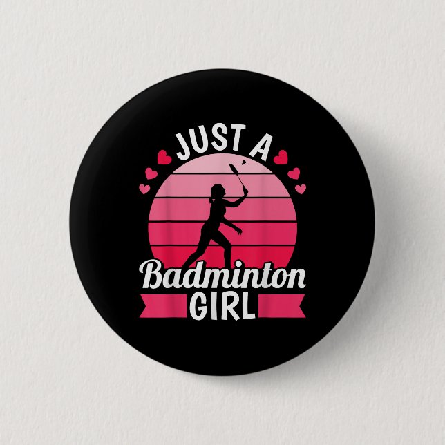 Badminton Shuttle Racket - Racquet Just A Badminto Button (Front)