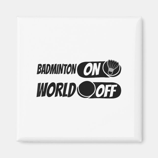 Badminton Shuttle Racket - Team Badminton On World Magnet (Front)