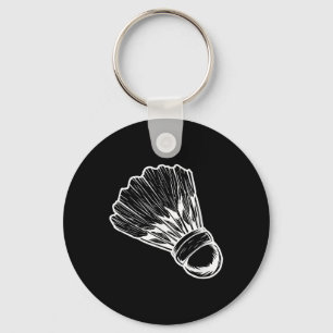 Badminton Shuttle Sketch Badmintonist Keychain