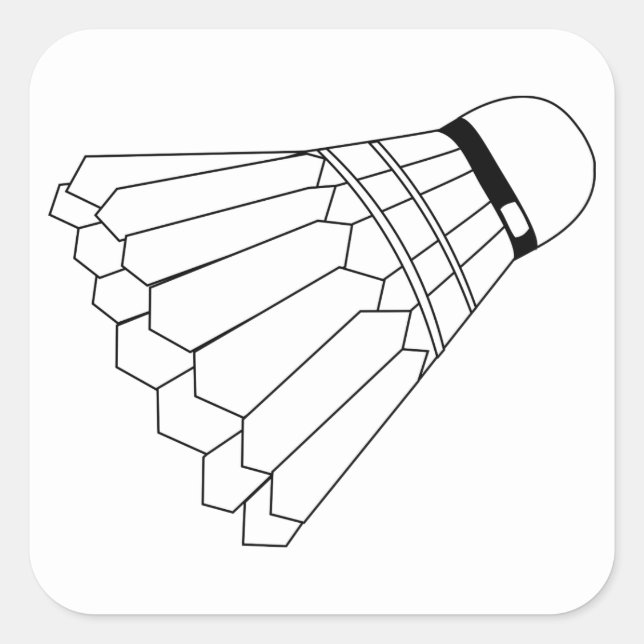 Badminton Shuttle Square Sticker (Front)