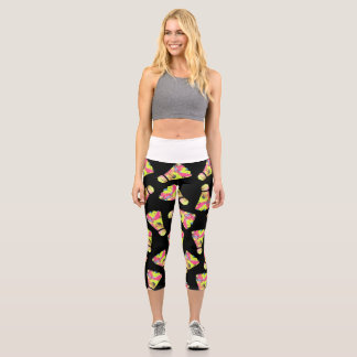 Badminton Shuttlecock Art Colorful pattern gift Capri Leggings