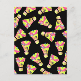 Badminton Shuttlecock Art Colorful pattern gift Enclosure Card