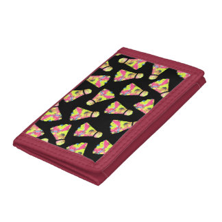 Badminton Shuttlecock Art Colorful pattern gift Tri-fold Wallet