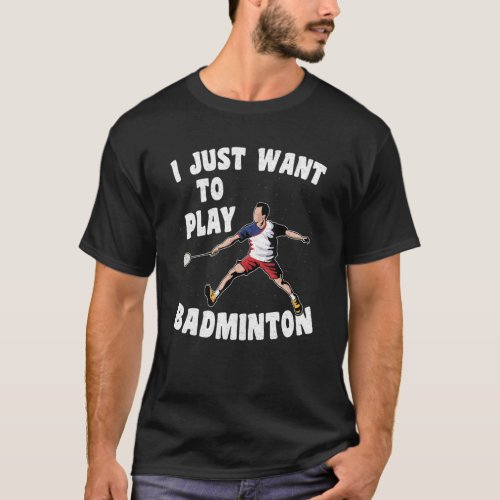 Badminton shuttlecock athlete badminton racket spo T_Shirt