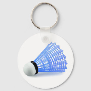Badminton Shuttlecock Birdie Blue Sports Keychain