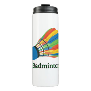 Badminton Shuttlecock Design Thermal Tumbler