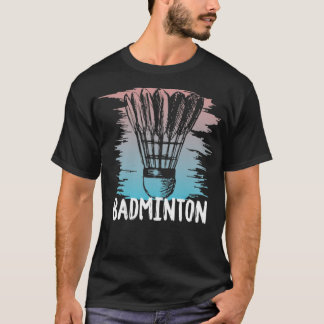 badminton shuttlecock funny sports racket gift gif T-Shirt