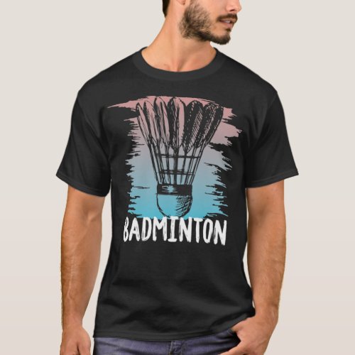 badminton shuttlecock funny sports racket gift gif T_Shirt