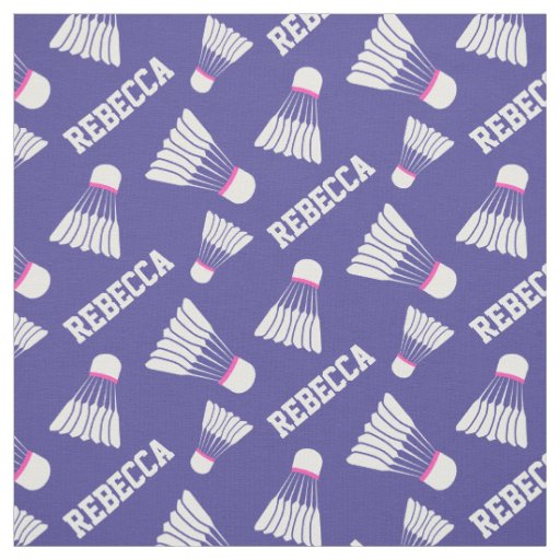 Badminton shuttlecock girls name pattern fabric