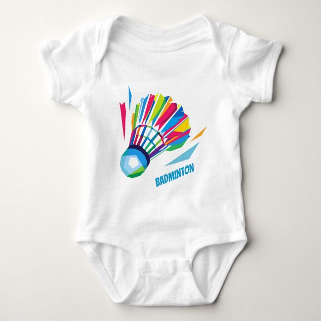 Badminton Shuttlecock Rainbow Baby Bodysuit