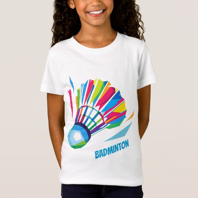 Badminton Shuttlecock Rainbow Kids Shirt