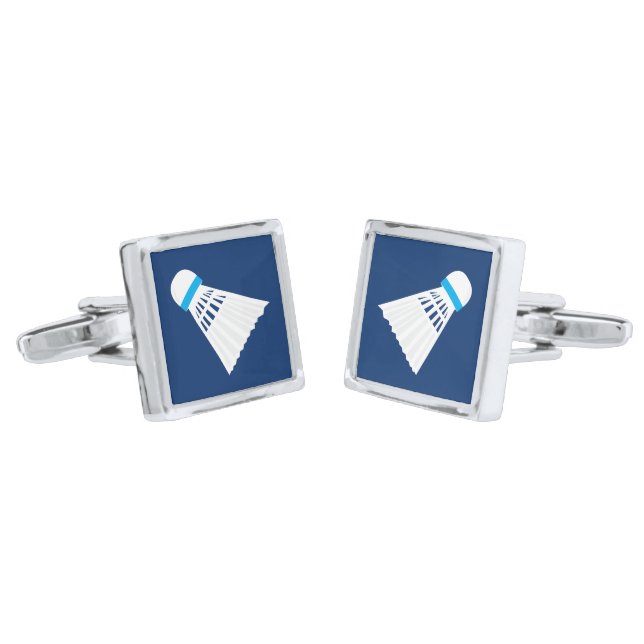 Badminton Shuttlecocks Fun Racquet Sport Cufflinks (Angled)