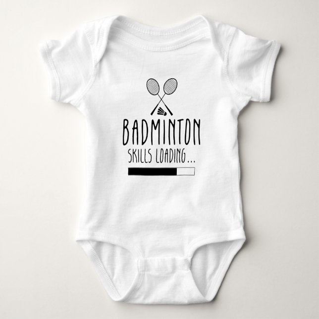 Badminton Skills Loading - Racquet Sport Baby Bodysuit (Front)