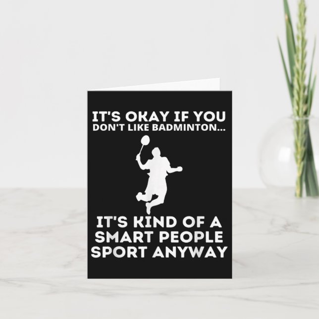 Badminton Smart People Sport Funny Badminton Humor Card (Front)