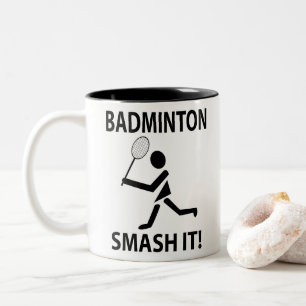 Badminton Smash It Coach Team Player Badminton Two-Tone Coffee Mug