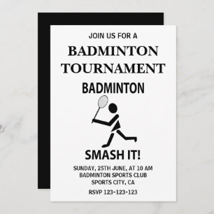 Badminton Smash It Sports Badminton Invitation