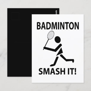 Badminton Smash It Sports Badminton Postcard
