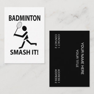 Badminton Smash It Sports Coach Badminton Business Card