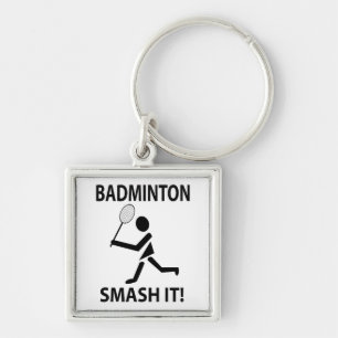 Badminton Smash It Sports Player Coach Badminton Keychain