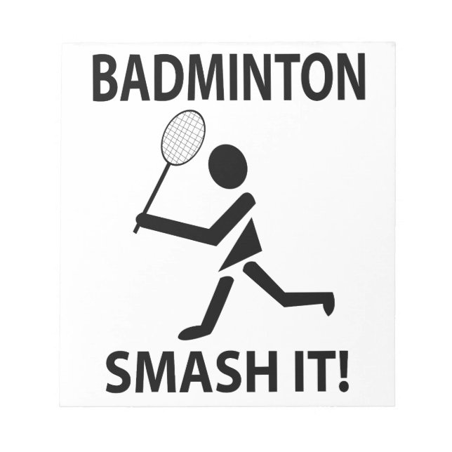 Badminton Smash It Sports Player Coach Badminton Notepad (Front)