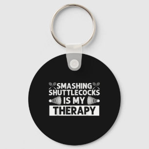 Badminton Smashing Shuttles Racquet Sport Keychain