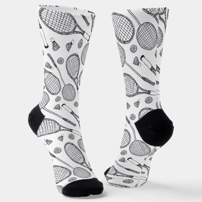 Badminton Socks - Badminton Racket - Tennis Socks (Angled)