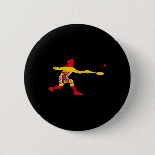 Badminton Spanish Flag Racquet Shuttle Men Player  Button