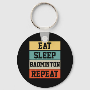 Badminton Sport Player Retro Funny Gift Keychain
