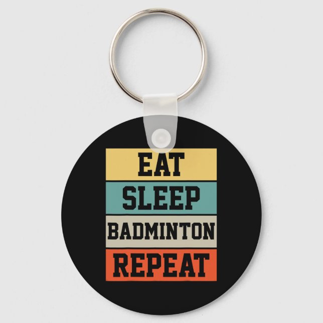 Badminton Sport Player Retro Funny Gift  Keychain (Front)