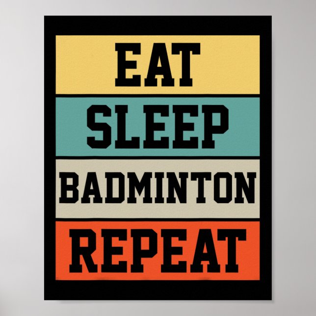 Badminton Sport Player Retro Funny Gift  Poster (Front)