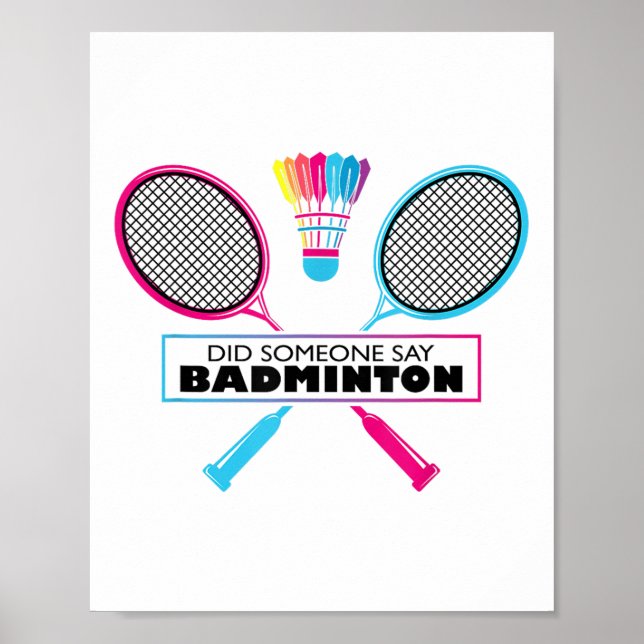 Badminton Sports Hobby Shuttle Retro  Poster (Front)