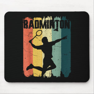 Badminton Sports Retro Vintage Badminton Player Mouse Pad