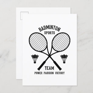 Badminton Sports Team Invitation Postcard